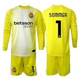 Inter Milan Yann Sommer #1 Målvakt Borta Kläder Barn 2025-26 Långärmad (+ Korta byxor)